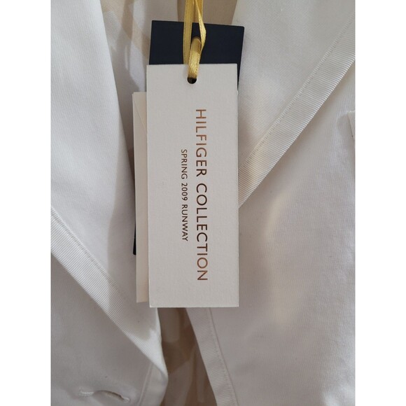 Hilfiger Collection Blazer Sz 8 White Cotton Silk Italy Runway Jacket NWT $468* - Picture 10 of 16